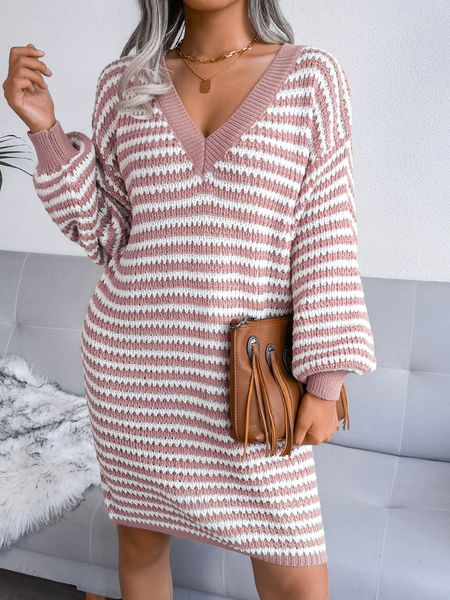 casual dresses elegant knitted mini dress fashion striped print lantern long sleeve loose sweater dress femal autumn vestidos women clothes, Black;gray
casual dresses elegant knitted mini dress fashion striped print lantern long sleeve loose sweater dress femal autumn vestidos women clothes, Black;gray