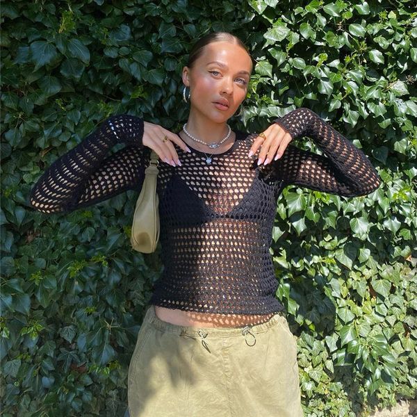 women's sweaters seethrough backless fishnet knitted y2k summer vintage smock outfits hollow out long sleeve sweater pullover fairy gr, White;black
women's sweaters seethrough backless fishnet knitted y2k summer vintage smock outfits hollow out long sleeve sweater pullover fairy gr, White;black