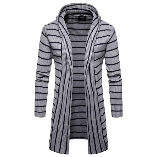 men's hoodies sweatshirts medium length striped cardigan sweater men's personality slim sweater coat fashionable autumn and winter, Black
men's hoodies sweatshirts medium length striped cardigan sweater men's personality slim sweater coat fashionable autumn and winter, Black