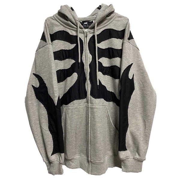 men's hoodies sweatshirts american fashion skeleton printing men women long-sleeved gary zipper hoodie jacket loose streetwear y2k pull, Black
men's hoodies sweatshirts american fashion skeleton printing men women long-sleeved gary zipper hoodie jacket loose streetwear y2k pull, Black