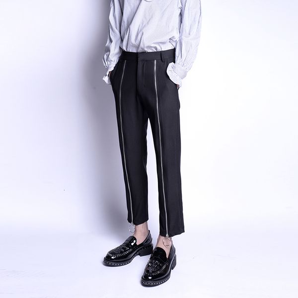 men's pants s6xl style men's korean version slim foot nine cents pants men's zipper decoration leisure trend 221119, Black
men's pants s6xl style men's korean version slim foot nine cents pants men's zipper decoration leisure trend 221119, Black