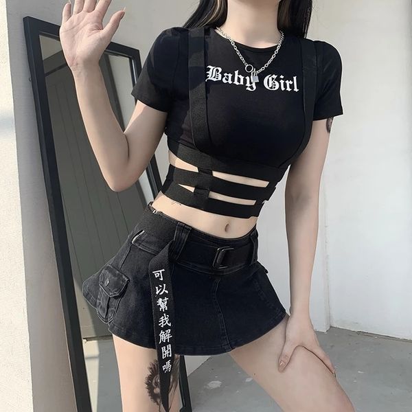women's tshirt streetwear punk hollow out black t shirt harajuku goth letter print bodycon short sleeve women basic crop 221119, White
women's tshirt streetwear punk hollow out black t shirt harajuku goth letter print bodycon short sleeve women basic crop 221119, White