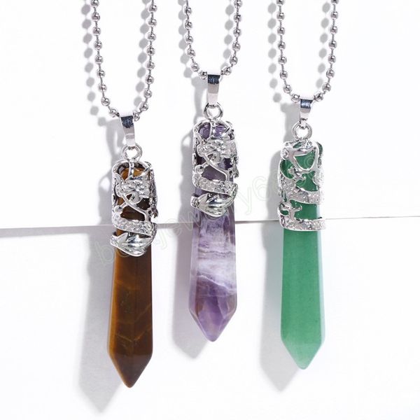 natural stone necklaces animal dragon wrap hexagon pendant silver chain men fashion crystal amethyst tiger eye opal quartz onyx choker jewle
natural stone necklaces animal dragon wrap hexagon pendant silver chain men fashion crystal amethyst tiger eye opal quartz onyx choker jewle