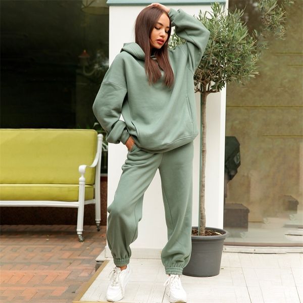 women s two piece pants set casual fleece tracksuit women winter sets oversized hooded long sleeve hoodie sport lady suit 221119, White
women s two piece pants set casual fleece tracksuit women winter sets oversized hooded long sleeve hoodie sport lady suit 221119, White
