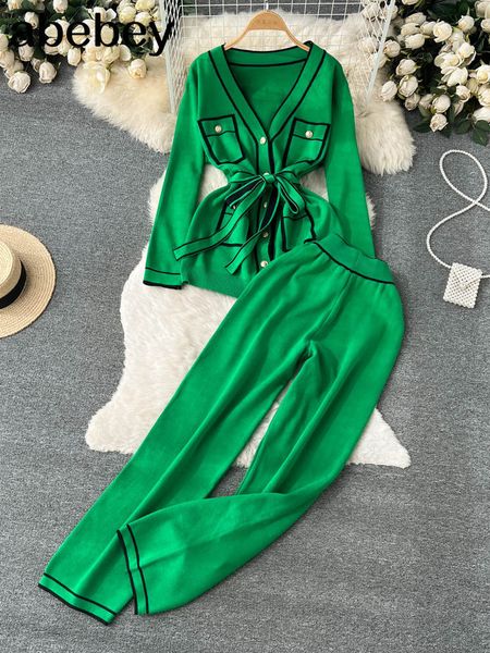 women s two piece pants winter panelled knitted sets fashion long sleeve v neck tie knitwear wide leg pant women ol sweater pieces suits 221, White
women s two piece pants winter panelled knitted sets fashion long sleeve v neck tie knitwear wide leg pant women ol sweater pieces suits 221, White