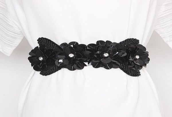 belts bling sequined flower women elastic waistband black silver satin sequins beading waist belt7446859, Black;brown
belts bling sequined flower women elastic waistband black silver satin sequins beading waist belt7446859, Black;brown