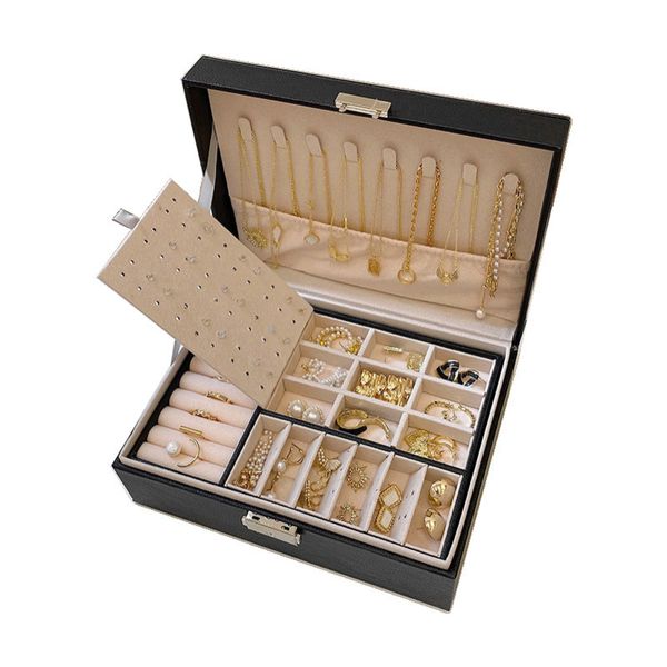 jewelry boxes european style simple multi layer super large capacity with lock jewelry box earrings necklace display 221119, Black;white
jewelry boxes european style simple multi layer super large capacity with lock jewelry box earrings necklace display 221119, Black;white