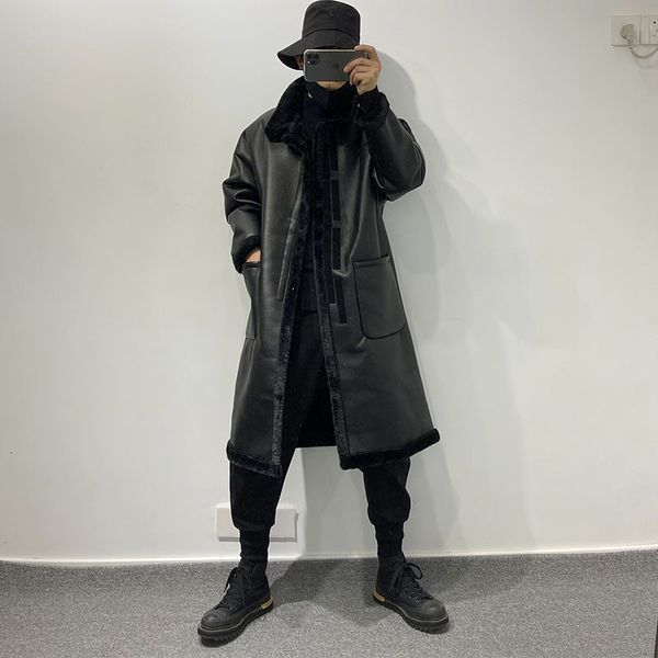 men's leather faux leather winter thick fur one medium length stand collar leather coat men's black fleece warm cottonpadded coat
men's leather faux leather winter thick fur one medium length stand collar leather coat men's black fleece warm cottonpadded coat