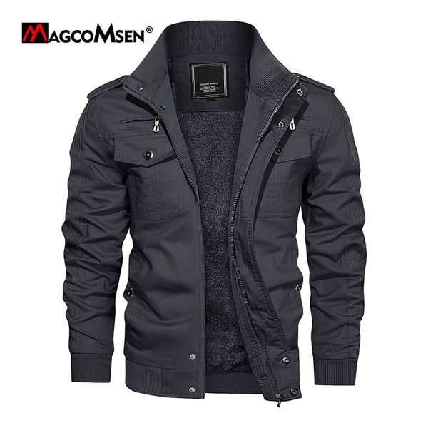 men's jackets magcomsen autumn winter fleece men military windbreaker casual army pilot coat thicken warm bomber cargo outerwear 221118, Black;brown
men's jackets magcomsen autumn winter fleece men military windbreaker casual army pilot coat thicken warm bomber cargo outerwear 221118, Black;brown