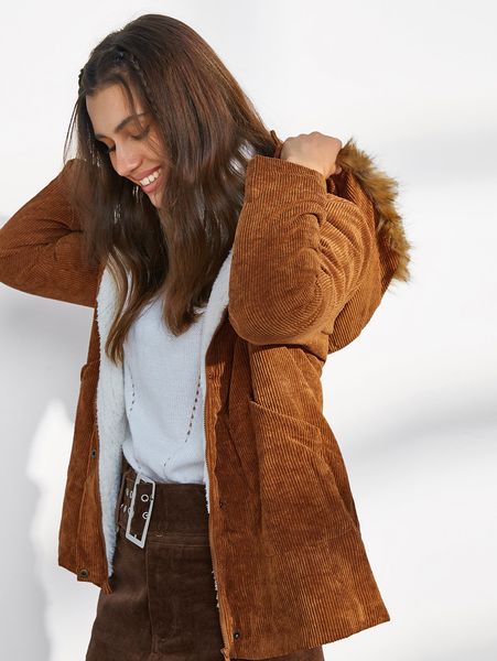 women's jackets corduroy fluffy lined hooded zip up coat women faux fur long cord jacket autumn winter fashion outerwear 221118, Black;brown
women's jackets corduroy fluffy lined hooded zip up coat women faux fur long cord jacket autumn winter fashion outerwear 221118, Black;brown