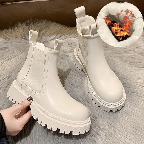 boots autumn winter chelsea women platform brown black beige white ankle for fur short chunky punk gothic shoes 221118
boots autumn winter chelsea women platform brown black beige white ankle for fur short chunky punk gothic shoes 221118