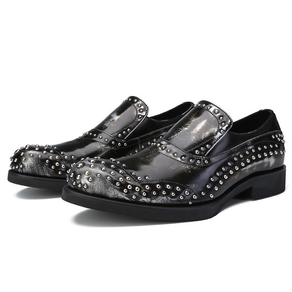 men full grain leather shoes handmade formal suit dress shoes fashion rivets derby shoes size 38-45, Black
men full grain leather shoes handmade formal suit dress shoes fashion rivets derby shoes size 38-45, Black