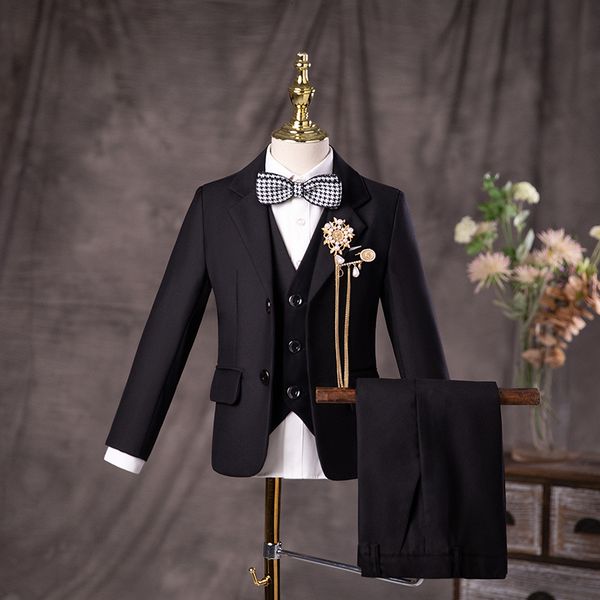 clothing sets flower boys black wedding suit kids jakcet vest pants 3pc formal birthday set children graduation pograph performance costume, White
clothing sets flower boys black wedding suit kids jakcet vest pants 3pc formal birthday set children graduation pograph performance costume, White