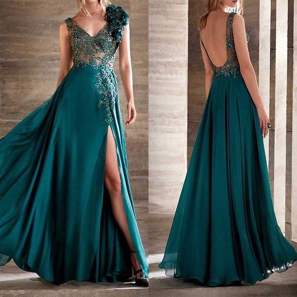 luxuriant prom dresses transparent tulle with applicant big flower on the shoulder v-neck backless sleeveless split floor length custom made, Black
luxuriant prom dresses transparent tulle with applicant big flower on the shoulder v-neck backless sleeveless split floor length custom made, Black