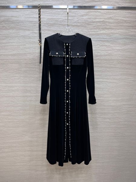 casual dresses luxury designer designed korean velvet custom velvet fabric splicing wool cloth beading dress, Black;gray
casual dresses luxury designer designed korean velvet custom velvet fabric splicing wool cloth beading dress, Black;gray