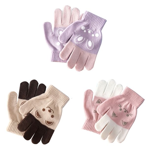 children s finger gloves d7yd children warm winter cold cartoon bear bunny pattern 221118, White
children s finger gloves d7yd children warm winter cold cartoon bear bunny pattern 221118, White