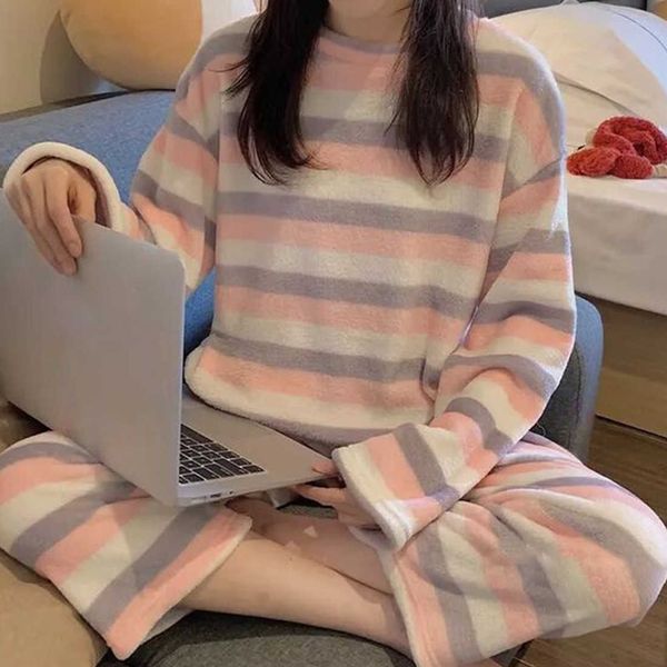 women's sleep lounge 2021 autumn winter warm women pyjamas sets thick coral velvet long sleeve cartoon sleepwear two piece flannel paja
women's sleep lounge 2021 autumn winter warm women pyjamas sets thick coral velvet long sleeve cartoon sleepwear two piece flannel paja