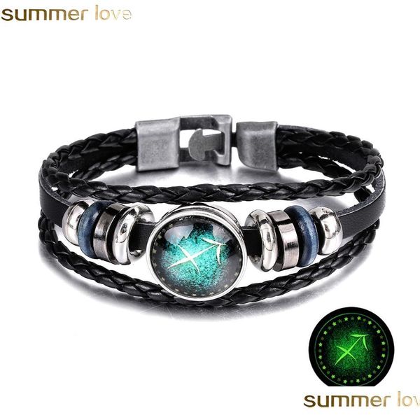 other bracelets 12 constellations mtilayer luminous bracelet fashion diy handmade woven pu leather glass buckle zodiac beaded lovers dh354, Golden;silver
other bracelets 12 constellations mtilayer luminous bracelet fashion diy handmade woven pu leather glass buckle zodiac beaded lovers dh354, Golden;silver