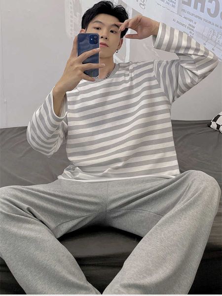 men's sleepwear men's pajamas set stripe autumn winter leisure elastic waist boys sleepwear long sleeve nightwear soft pijama home, Black;brown
men's sleepwear men's pajamas set stripe autumn winter leisure elastic waist boys sleepwear long sleeve nightwear soft pijama home, Black;brown