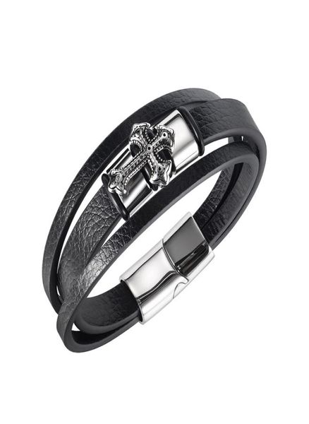 jewelry opk jewelry selling personality fashion double skin cross stainless steel leather bracelet, Silver
jewelry opk jewelry selling personality fashion double skin cross stainless steel leather bracelet, Silver