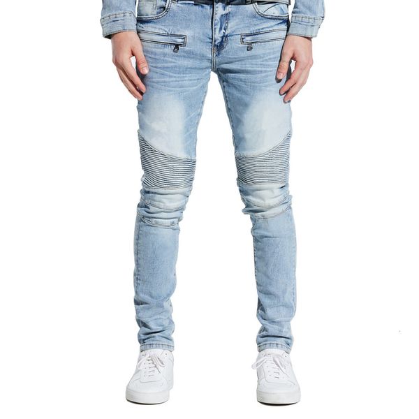 men's jeans stretch men's denim trousers beggar ripped selfcultivation personality pleated men's jeans european and american, Blue
men's jeans stretch men's denim trousers beggar ripped selfcultivation personality pleated men's jeans european and american, Blue