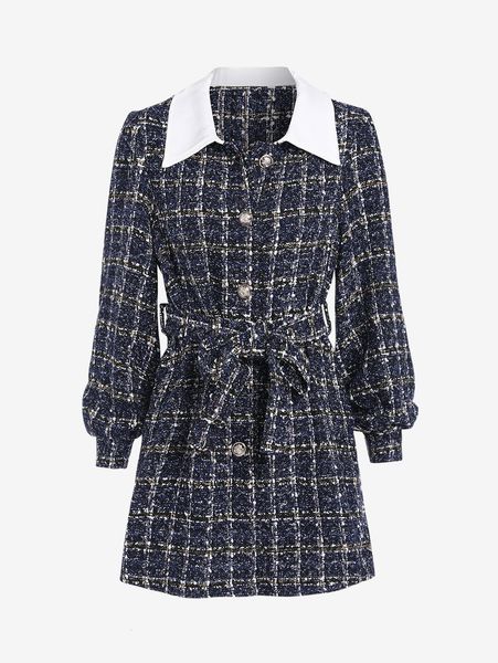 women's wool blends t belted button up coat women longline turn down collar overcoat elegant plaid outerwear female 221118, Black
women's wool blends t belted button up coat women longline turn down collar overcoat elegant plaid outerwear female 221118, Black