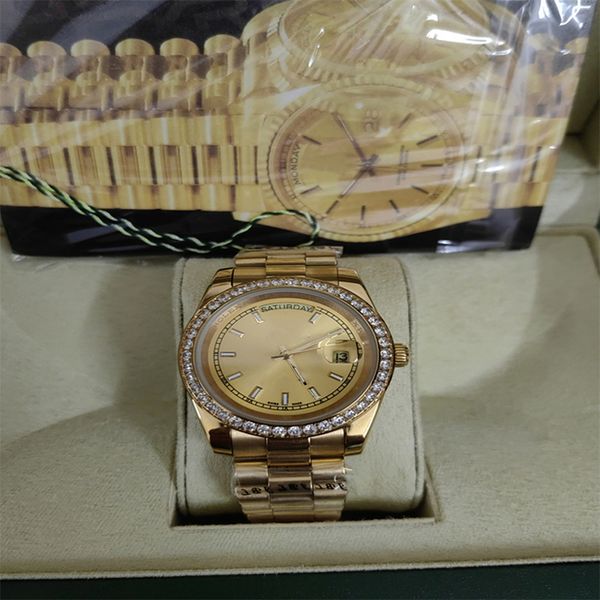with box luxury wristwatches classic mechanical automatic movement date diamond bezel watches 41mm fine steel sapphire watch for men calenda, Slivery;brown
with box luxury wristwatches classic mechanical automatic movement date diamond bezel watches 41mm fine steel sapphire watch for men calenda, Slivery;brown