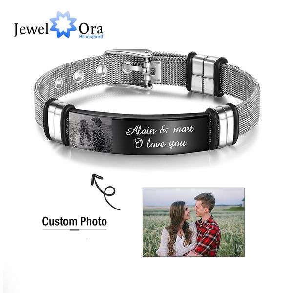 charm bracelets personalized engraved name date men bracelet steel customized po adjustable bangles fathers day gift 221118, Golden;silver
charm bracelets personalized engraved name date men bracelet steel customized po adjustable bangles fathers day gift 221118, Golden;silver
