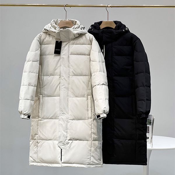 new down jacket for men and women hooded thickened trend white duck down knee length coat, Black
new down jacket for men and women hooded thickened trend white duck down knee length coat, Black