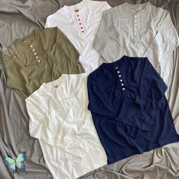 men's t-shirts human made henry collar love button long sleeved cotton t-shirt t221007, White;black
men's t-shirts human made henry collar love button long sleeved cotton t-shirt t221007, White;black