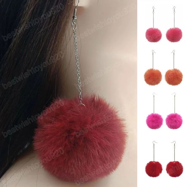 big pompom dangle earrings fashion soft rabbit fur ball pendant long earrings for women girl party gifts, Silver
big pompom dangle earrings fashion soft rabbit fur ball pendant long earrings for women girl party gifts, Silver