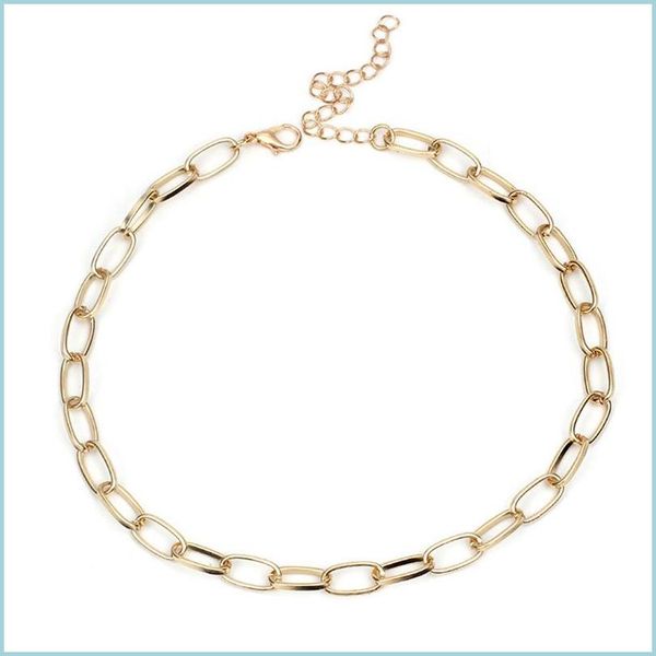 chokers selling punk style link chain necklace jewelry gold plated simple short circle collar choker for women drop delivery necklac dhqno, Golden;silver
chokers selling punk style link chain necklace jewelry gold plated simple short circle collar choker for women drop delivery necklac dhqno, Golden;silver