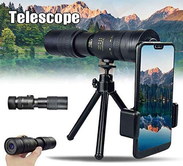 4K 10300X40mm Super Telepo Zoom Monocular Telescope Portable for Beach Travel Supports Smartphone To Take Pictures Z T200821293M