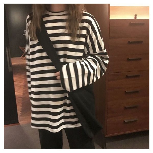 women's tshirt spring autumn women harajuku striped tshirt long sleeve oneck tshirts ulzzang korean casual t shirt femme black 221119, White
women's tshirt spring autumn women harajuku striped tshirt long sleeve oneck tshirts ulzzang korean casual t shirt femme black 221119, White