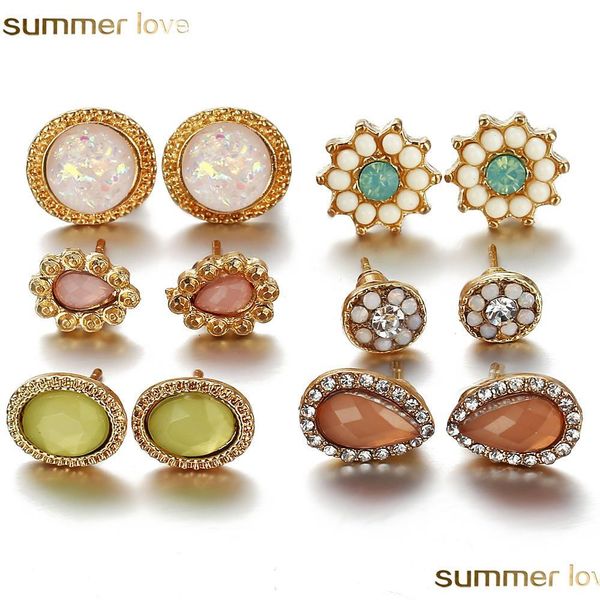 stud 6 pairs/ set rhinestone stone round stud earring for women opal water drop ear fashion jewelry simple girl gifts delivery earrin dhj8k, Golden;silver
stud 6 pairs/ set rhinestone stone round stud earring for women opal water drop ear fashion jewelry simple girl gifts delivery earrin dhj8k, Golden;silver