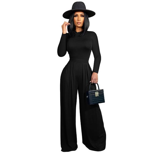 women solid two piece pants jogger sets long sleeve bodysuit outfits pleated wide leg pants suits, White
women solid two piece pants jogger sets long sleeve bodysuit outfits pleated wide leg pants suits, White