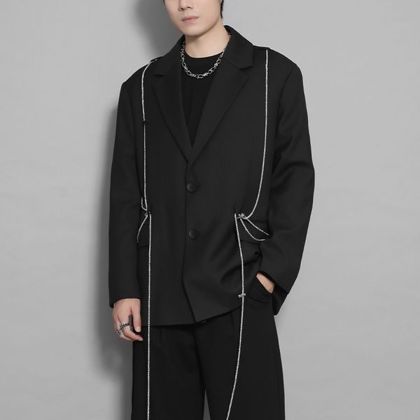 men's suits blazers men's original autumn and winter wear dark harbor wind street personality heavy craft chain decoration suit ja, White;black
men's suits blazers men's original autumn and winter wear dark harbor wind street personality heavy craft chain decoration suit ja, White;black
