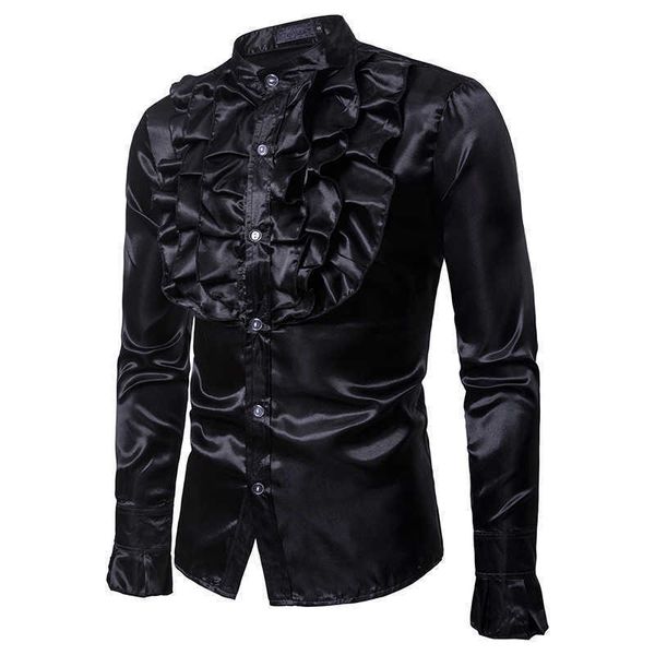 men's casual shirts black silk satin floral shirt men 2022 brand vintage wedding tuxedo shirt men long sleeve gothic shirt male camisa, White;black
men's casual shirts black silk satin floral shirt men 2022 brand vintage wedding tuxedo shirt men long sleeve gothic shirt male camisa, White;black