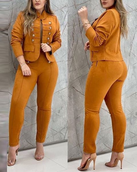 women s two piece pants casual solid color double breasted suit set 221119, White
women s two piece pants casual solid color double breasted suit set 221119, White