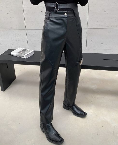 men's pants winter niche design straight leg men's and women's leather pants super leg handsome matching slim nine minute cas, Black
men's pants winter niche design straight leg men's and women's leather pants super leg handsome matching slim nine minute cas, Black