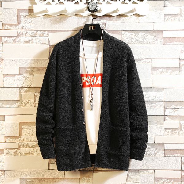 men's sweaters grade autum brand fashion knitted men cardigan sweater black korean casual coats jacket mens clothing 221119, White;black
men's sweaters grade autum brand fashion knitted men cardigan sweater black korean casual coats jacket mens clothing 221119, White;black