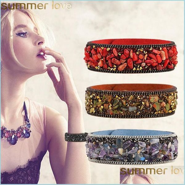other bracelets fashion gemstone crystal leather bracelet women vintage wrap cuff bangle wristband summer jewelry drop delivery brace dhqeb, Golden;silver
other bracelets fashion gemstone crystal leather bracelet women vintage wrap cuff bangle wristband summer jewelry drop delivery brace dhqeb, Golden;silver