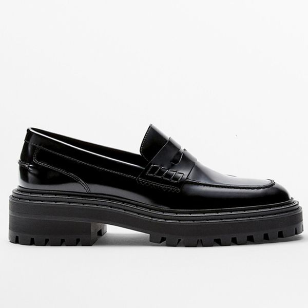 dress shoes maxdutti women flat england style fashion thick sole genuine leather slipon loafers woman mokasin 221118, Black
dress shoes maxdutti women flat england style fashion thick sole genuine leather slipon loafers woman mokasin 221118, Black
