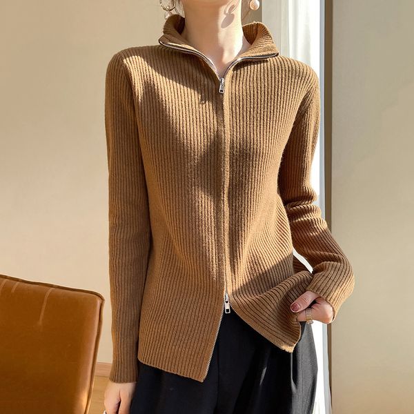 women's knits tees 100 pure wool knitted cardigan women jacket autumn korean allmatch fashion sweater with zipper women's cardigan, White
women's knits tees 100 pure wool knitted cardigan women jacket autumn korean allmatch fashion sweater with zipper women's cardigan, White