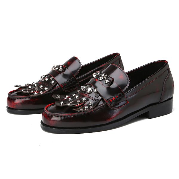 rivets shoes men british style formal suit dress shoes handmade gentlemen driving loafers size 38-46, Black
rivets shoes men british style formal suit dress shoes handmade gentlemen driving loafers size 38-46, Black