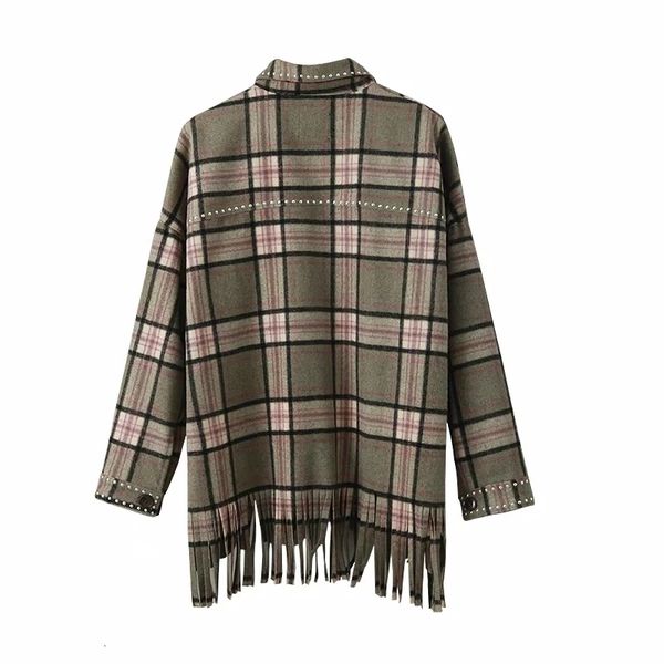 women's jackets vintage chic green plaid tassel shirt jacket women fashion rivet pockets single breasted lapel collar coat outerwear 22, Black;brown
women's jackets vintage chic green plaid tassel shirt jacket women fashion rivet pockets single breasted lapel collar coat outerwear 22, Black;brown