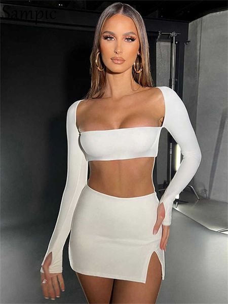 women's two piece pants sampic long sleeve crop and bodycon mini skirt two piece set women autumn backless suit party outfit clubwear w, White
women's two piece pants sampic long sleeve crop and bodycon mini skirt two piece set women autumn backless suit party outfit clubwear w, White