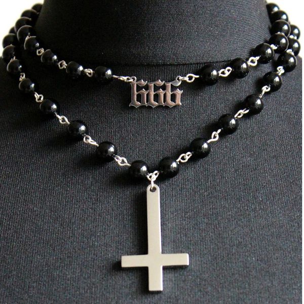 chokers stainless steel 666 inverted cross pendant necklace gothic beads satan satanic jewelry fashion necklace 221118, Golden;silver
chokers stainless steel 666 inverted cross pendant necklace gothic beads satan satanic jewelry fashion necklace 221118, Golden;silver