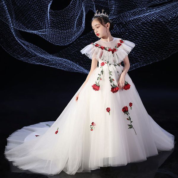 white tulle flower girl dresses 2023 scoop neck lace applique 3d floral beaded backless girls' pageant formal birthday party dresses, White;blue
white tulle flower girl dresses 2023 scoop neck lace applique 3d floral beaded backless girls' pageant formal birthday party dresses, White;blue