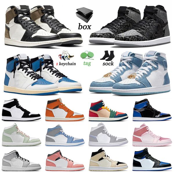 jumpman 1 1s basketball shoes men panda patent denim starfish multi color university blue mid light smoke grey outdoor sneakers big size us, White;red
jumpman 1 1s basketball shoes men panda patent denim starfish multi color university blue mid light smoke grey outdoor sneakers big size us, White;red